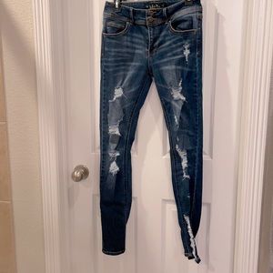 Distressed Blue Jeans